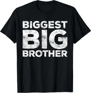 100% Cotton Biggest Big Brother Shirt Adult Men Brother to Be T-Shirt