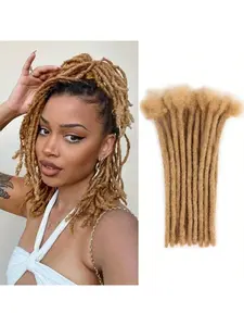 10 Strands #27 Blonde Human Hair Dreadlock Extensions For Men Women 0.6cm Thickn Full Handmade Permanent Locs Extensions Human Hair Dreadlocks Extension