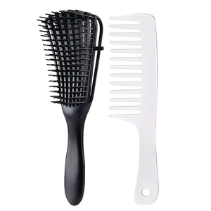 Detangling Brush for Black Natural Hair, Curly Hair Afro 3/4abc Texture - Faster and Easier Detangle Wet or Dry Anti Static Hairbrush