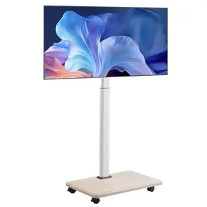 VEVOR Rolling TV Stand, Mobile TV Cart for 32-70 Inch Screens, 25° Left-Right Rotation and Height Adjustable TV Mount on Wheels, Holds up to 99 lbs for Corner, Bedroom, Outdoor, Max VESA 600x400mm