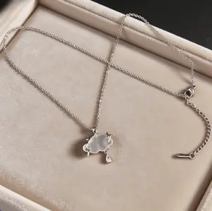 Elegant Cloud Pendant Necklace with Lightning & Raindrop Design |   Stylish Personalized Daily Wear Jewelry