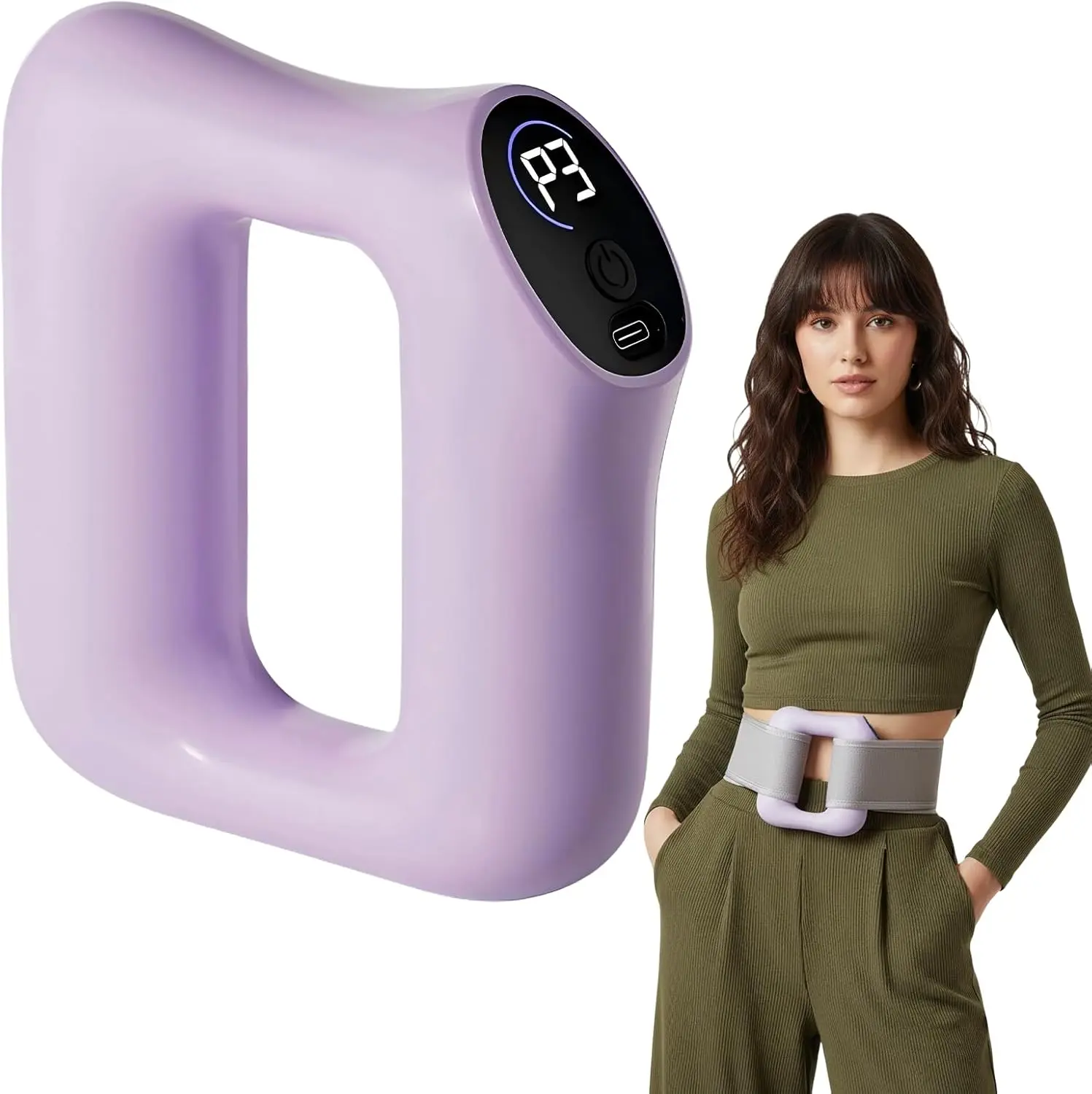 Summervibes R10 Mini Plastic Fascia Ring Waist & Back Muscle Recovery Massager - Lightweight, Cordless, Rechargeable, Portable Device with Adjustable Strap (Fits Up to 55in Waist), Ideal Parent Gift