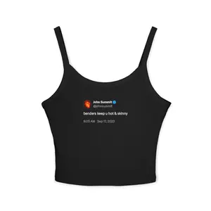 John Summit "Benders Keep U Hot & Skinny" Tweet Tank Top | John Summit Tank Top | EDM Festival Tank | Rave Tank Top | House Music Festival Top | Y2K Trendy DJ Club Shirt | Music Festival Party Outfit | EDM Rave Clothing | Dance Music Festival Tank Top