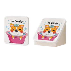 Wall Mounted Foldable Bathroom Organizer, Shower Clothes Holder, Towel Storage Box, Space Saving Bathroom Cabinet, Cute Dog Print