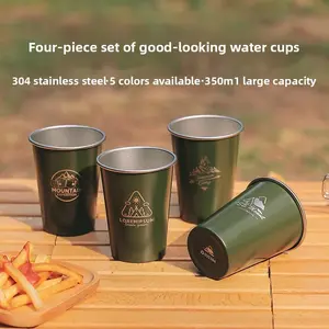 304 Stainless Steel Outdoor Cup – 350ml Camping Coffee, Milk & Beer Mug in INS Style