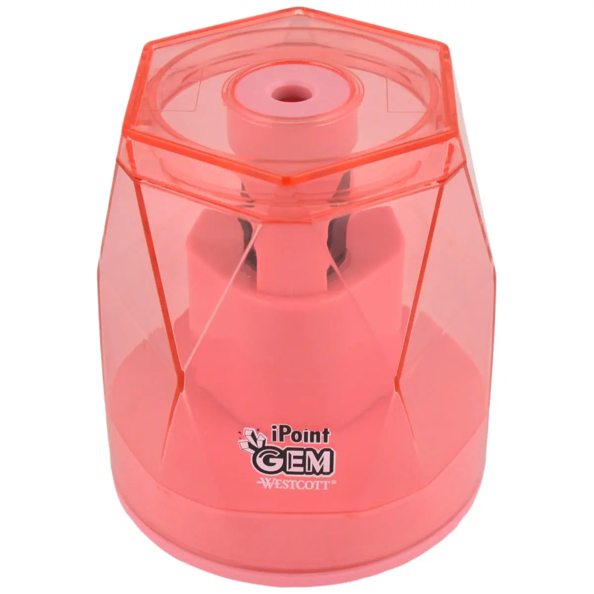 Westcott iPoint® GEM Crystal-Covered Battery Pencil Sharpener, Pink (00578-PARENT)
