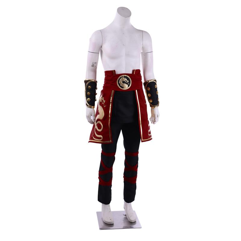 Mortal Kombat Liu Kang Costume - Official Replica Outfit for Cosplay & Halloween Red Menswear Stylish Beige Fashion Plain