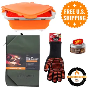 Smoker Essentials Bundle: Prep Tub + Resting Blanket + Grill Gloves + Free BBQ Rub