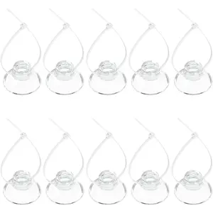 10 Pack Suction Cups with 20 Pieces Adjustable Zip Ties for Aquarium Fish Tank Binding Moss Shrimp Dodging Nest