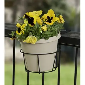 89049 Over the Deck Adjustable Flower Pot Holder in Black