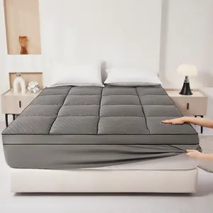 TORAX Gray Bed Skirt Tailored Quilting Microfiber Filling Jacquard Masque Style Comfortable and Durable Bedding