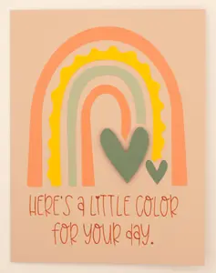 Handmade Card - "...a little color for your day" - Boho Rainbow