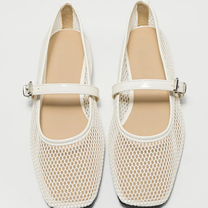 French Retro Fashion Ballet Shoes, Summer Mesh Breathable Strap Mary Jane Flats, Versatile Women's Shoes for Parties, Campus, Office, Weddings, Mary Janes Flats