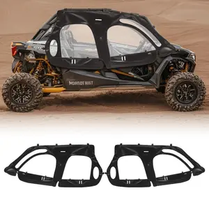 fathersdaygift  VEVOR Cab Enclosure Upper Doors, Compatible with Polaris RZR XP4 1000/Turbo 2014-2023, Soft Upper Doors, Windproof Upgraded Zipper UTV Soft Side Window Kit, Work with Side Mirrors and Windshields