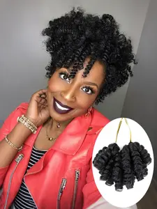 8 Packs Curl Crochet Hair 10 Inch Short Curly Crochet Hair for Women, Water Wave Beach Curl Deep Twist Crochet Braids, Synthetic Braiding Hair Extensions