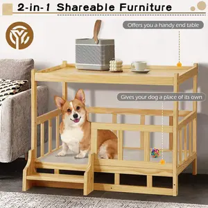 Wooden Dog Bed Frame, Stand, Perfect for Large/Extra-Large Dogs, Easy to Clean