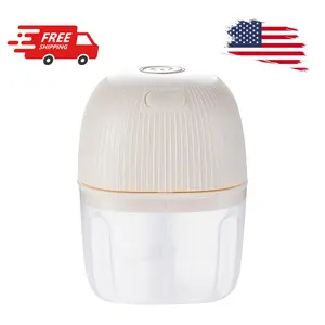 Mini Electric Vegetable Chopper, 250ML Garlic Onion Mincer USB,  Chopper (cream)