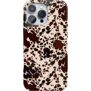 Cow Print Case, Retro Animal Print Phone Cover, Trendy Case for iPhone 17 16 15 14 13 12 11 Compatible with Samsung Galaxy S25