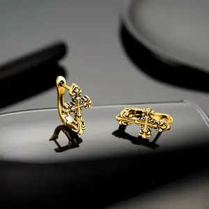 LisiZen Vintage Cross Earrings for Men and Women, Stylish Unique Versatile Design Stud Earrings, Light Luxury Hip Hop Jewelry Accessories DZEH4984