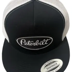 Yupoong 6006 FlatBill Trucker Hat With Peterbilt Trucks Patch