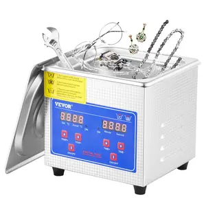 VEVOR Professional Ultrasonic Cleaner, 0.3 L Ultrasonic Jewelry Cleaner with Digital Timer & Heater, Stainless Steel Industrial Sonic Cleaner 40kHz for Glasses, Watches, Rings, Small Parts