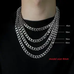Popular Stainless Steel Chain 3.5mm To 7mm Steel Cuban Men's Chain Stainless Steel Man Necklace Waterproof Jewelry Gifts gold necklace