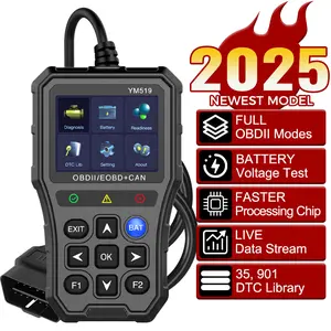 OBD2 Code Reader Multi-language Battery Tester Code Reader YM519 Car Diagnostic Tool Check Engine System Fault Code Scanner Father's Day gift
