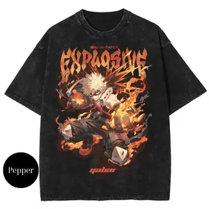 Sanlan valentine shirts Bakugo Explosive, My Hero Academia T Shirt, Mha Merch, Vintage Tee, Unisex Cotton Crewneck T-Shirt-Medium, Short Sleeve, Casual Streetwear Printed Tee