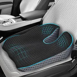 Car Seat Cushion for Driving – Adjustable Memory Foam Height Booster with Non-Slip Base