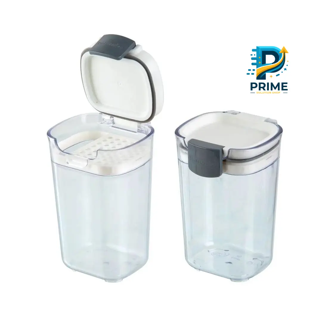 Progressive Prepworks ProKeeper 5oz Seasoning Keepers | Set of 2 Kitchen Spice Utensils Airtight Container Pepper Stackable Plastic With Lid