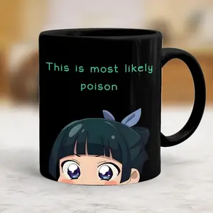 Apothecary Diaries Maomao "This Is Most Likely Poison" Black Mug, Funny Cute Anime Mug, Ceramic Mug, Otaku Fan, Anime Fan Gift Sturdy Glossy