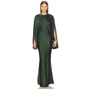 Norma Kamali Reverse Obie Gown in Dark Emerald