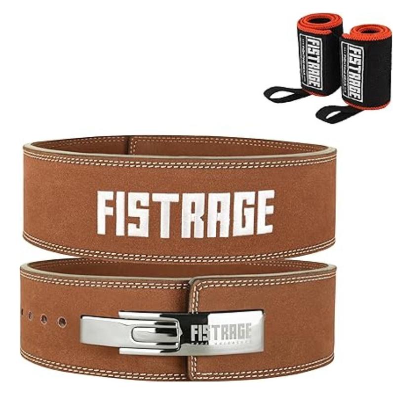 Powerlifting Weight Lifting Lever Buckle Leather Belt for Heavy Lifting, Strength Training & Powerlifting. Perfect for Gym Gear, Workout, Training, Muscle Gain, Squats, Deadlifts, Strength Goals, Bodybuilding, Crossfit, and Weightlifting.