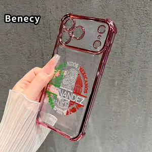 Compatible with iPhone 17 Pro Max 16 15 Plus Air 14 13 12 11 E Case Mexican Heritage Emblem Pattern Four Corner Drop Resistant Electroplated Transparent TPU Soft Trendy Cover