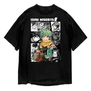 Izuku Midoriya Deku Shirt, MHA My Hero Anime Manga Retro Graphic T-Shirt Sweatshirt Cotton Fabric Top Gift For Fan