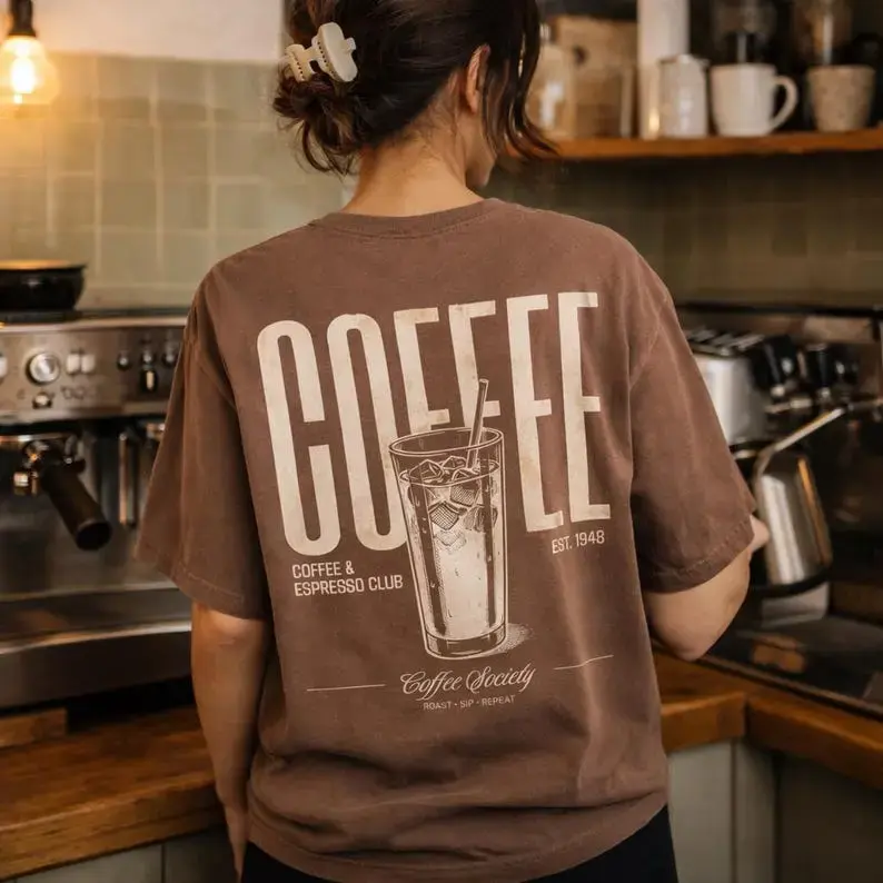 Iced Coffee Shirt Comfort Colors Retro Espresso Graphic Tee, Barista T-Shirt
