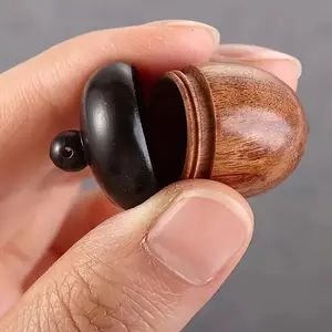 DIY Jewelry Making Kit, Natural Wood Pendant with Cap & Metal Knob, Keychain Accessory, Handmade Style Gift Idea