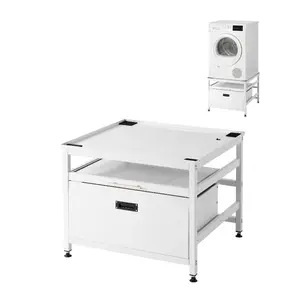 summervibes VEVOR Laundry Pedestal, 23 in Height, 29x 29 in Washer and Dryer Pedestals with Pull-out Tray and Storage Space, 700 lbs Load Capacity, Non-Slip Feet Washing Machine Stand Universal Fit, White