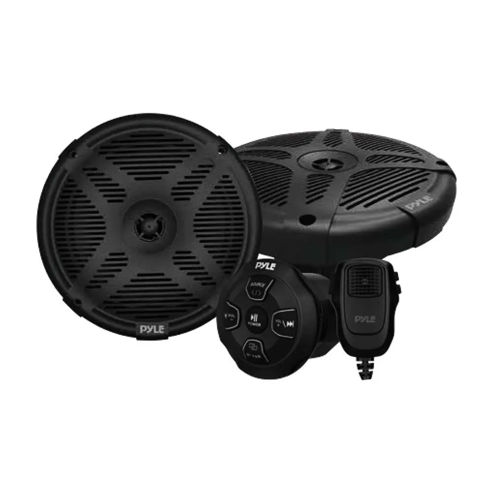 Marine Bluetooth Audio Speaker Kit - Waterproof, Compact, Handheld Aluminum Speaker with Wireless Control, Microphone, Amplifier, Receiver, Streaming Capability, Watts Support for Smartphones