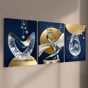 3 count wooden frame canvas, fashionable geometric design poster, modern abstract art decoration, Wall Art Painting, exquisite family poster, suitable for living room corridor wall, HD inkjet printing, waterproof art, Artwork, Home Decor Products