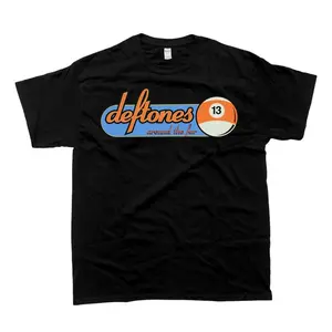Deftones 1998 Around the Fur 13 Ball Tour T-Shirt Classic Fit for Men and Women Menswear Black Tee