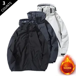 Men's Warm Insulated Winter Cotton Jacket with Hood - Heavyweight Cold Weather Coat, Machine Washable Fill & Shell Fabric, Vintage Minimalist Style Men's Outerwear, Loose Fit, Highly Warm, Extreme Cold Temperature Winter Jackets for Men
