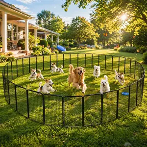 【Mother's Day Gift】Yaheetech Dog Playpen 6/8/12/16 Panels Metal Pet Playpen, Outdoor Indoor Dog Exercise Barrier Fence, 24/32/40/47 inch