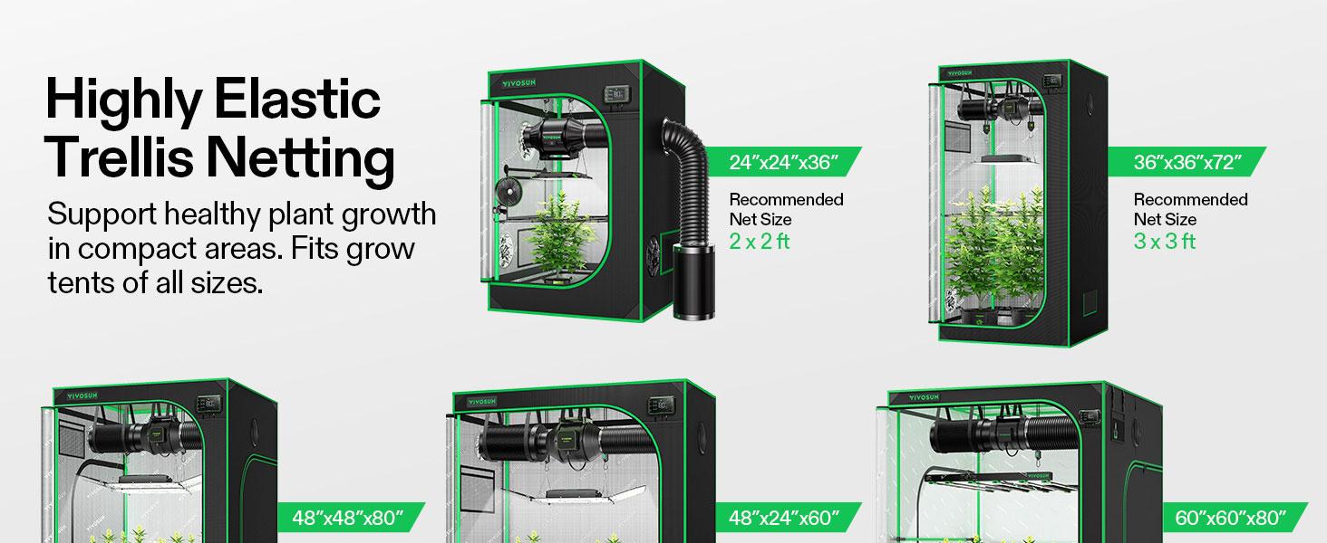 VIVOSUN Elastic Trellis Netting with 4 Hooks for Climbing Plants, Vegetables, Fruits, and Flowers, 1-Pack VIVOSUN Elastic Trellis Netting with 4 Hooks for Climbing Plants, Vegetables, Fruits, and Flowers, 1-Pack