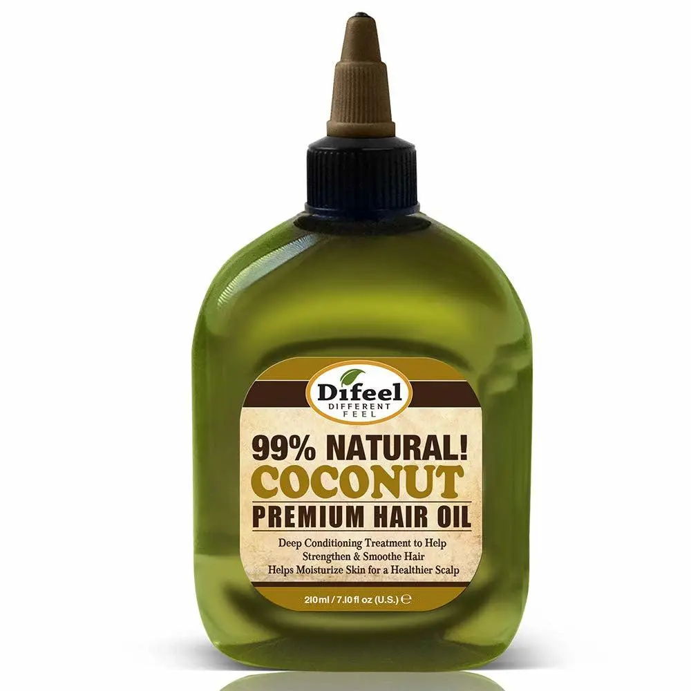 Difeel Premium 99% Natural Deep Conditioning Coconut Hair Oil 7.1 oz - Hydrating & Nourishing for Dry Hair