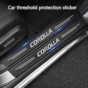 60X7CM Carbon Fiber Car Door Threshold Protective Sticker For Toyota Corolla 2014 2015 2019 2017 2020 2016 2018