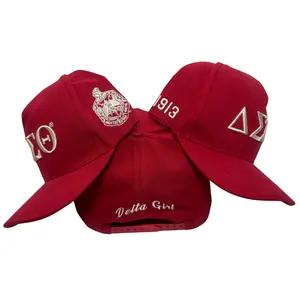 Delta Snapback Hat - Red with Delta Logo and 1913 Embroidery for Delta Girl