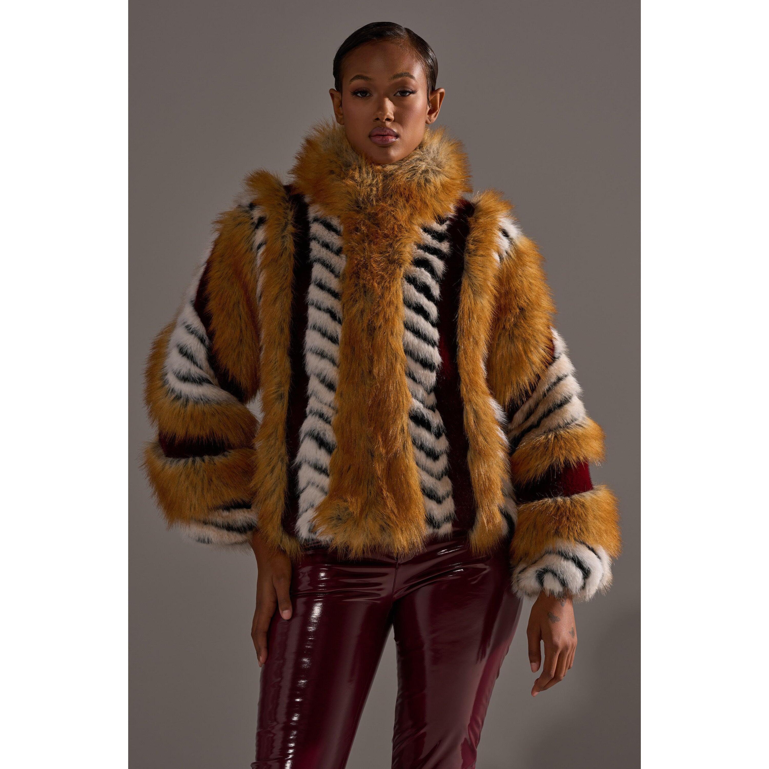 OLYMPIA PANELED FAUX FUR