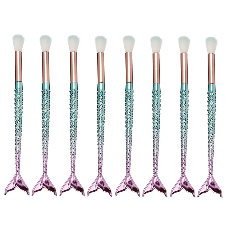 Mermaid Makeup Brush Small Fishtail Eye Countour Brush Blending Brush Eye Socket Side Shadow Beauty Tool Single Brush Brightening