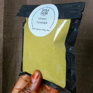 ByJamilaDaura Henna Powder 100% Organic 100g Pure African Sourced for Natural Hair Dye & Body Art Natural Beauty Powder Sun Dried, Hand Milled.